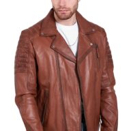 CHARLIE SHEEP COGNAC - AUTHENTIC MENS COGNAC LEATHER JACKET