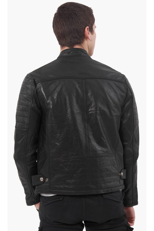 CHARLIE SUC BUFFALO BLACK - AUTHENTIC BLACK MENS LEATHER JACKET