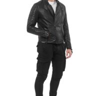 CHARLIE SUC BUFFALO BLACK - AUTHENTIC BLACK MENS LEATHER JACKET