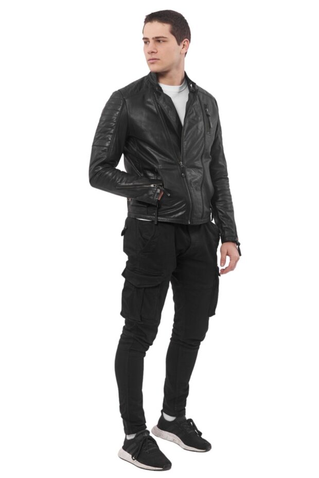 CHARLIE SUC BUFFALO BLACK - AUTHENTIC BLACK MENS LEATHER JACKET