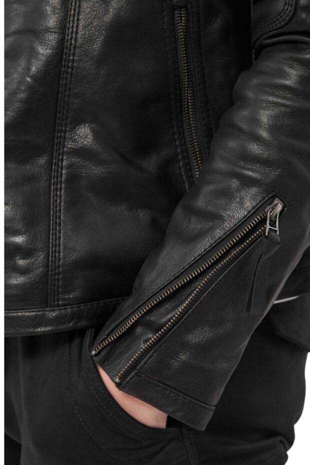 CHARLIE SUC BUFFALO BLACK - AUTHENTIC BLACK MENS LEATHER JACKET