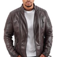 CHARLIE SUC SHEEP BROWN - AUTHENTIC MENS BROWN LEATHER JACKET