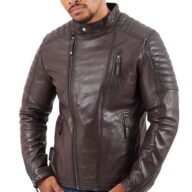 CHARLIE SUC SHEEP BROWN - AUTHENTIC MENS BROWN LEATHER JACKET