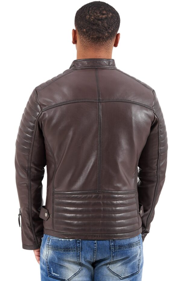 CHARLIE SUC SHEEP BROWN - AUTHENTIC MENS BROWN LEATHER JACKET