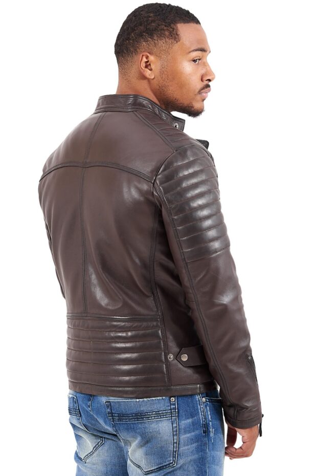 CHARLIE SUC SHEEP BROWN - AUTHENTIC MENS BROWN LEATHER JACKET
