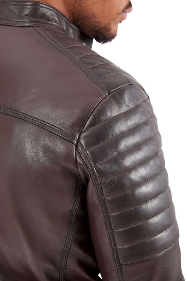 CHARLIE SUC SHEEP BROWN - AUTHENTIC MENS BROWN LEATHER JACKET