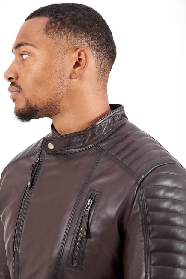 CHARLIE SUC SHEEP BROWN - AUTHENTIC MENS BROWN LEATHER JACKET