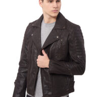 CHARLIE BUFFALO BROWN - AUTHENTIC MENS BROWN LEATHER JACKET