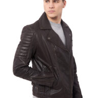 CHARLIE BUFFALO BROWN - AUTHENTIC MENS BROWN LEATHER JACKET