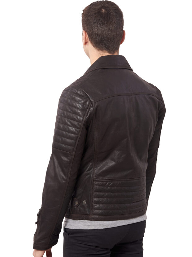 CHARLIE BUFFALO BROWN - AUTHENTIC MENS BROWN LEATHER JACKET