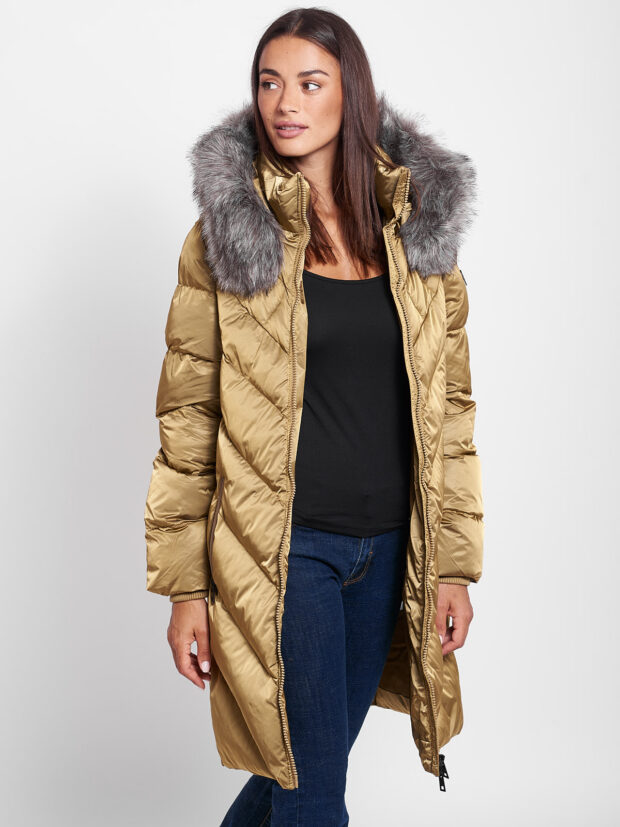 DAHLIA GOLD WOMENS PUFFER COAT
