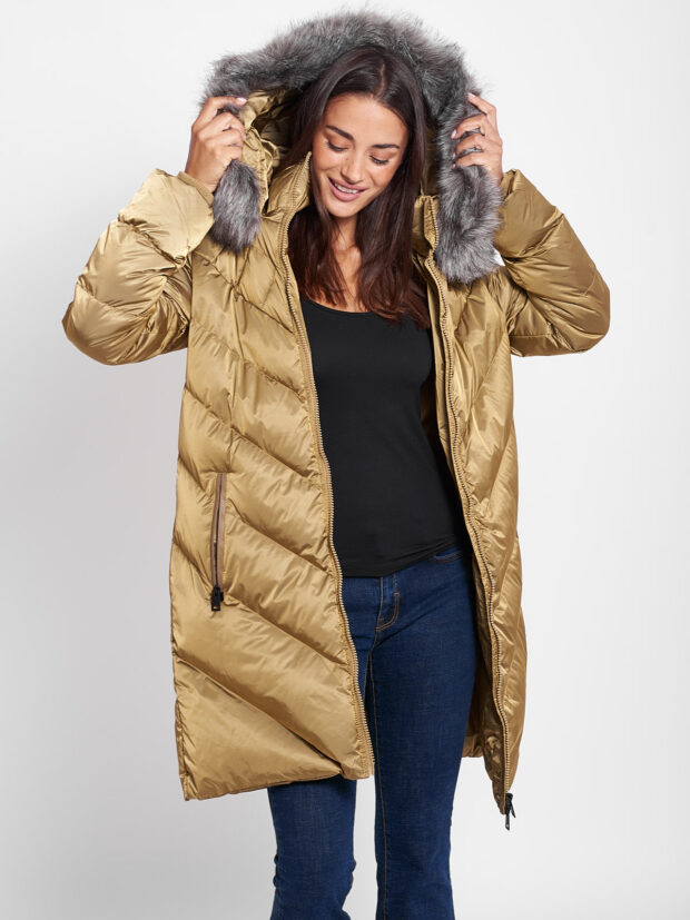 DAHLIA GOLD WOMENS PUFFER COAT