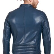 DELTA SHEEP BLUE - AUTHENTIC MENS BLUE LEATHER JACKET