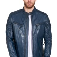 DELTA SHEEP BLUE - AUTHENTIC MENS BLUE LEATHER JACKET