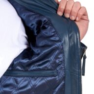 DELTA SHEEP BLUE - AUTHENTIC MENS BLUE LEATHER JACKET