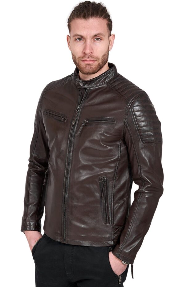 DELTA SHEEP BROWN - AUTHENTIC MENS LEATHER JACKET