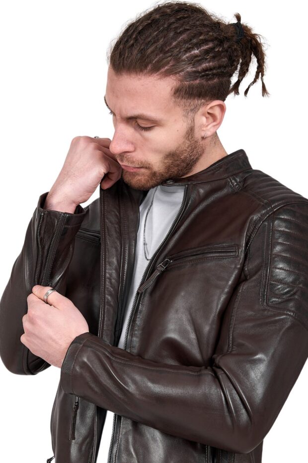 DELTA SHEEP BROWN - AUTHENTIC MENS LEATHER JACKET