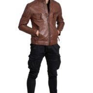 DELTA SHEEP COGNAC - AUTHENTIC MENS COGNAC LEATHER JACKET