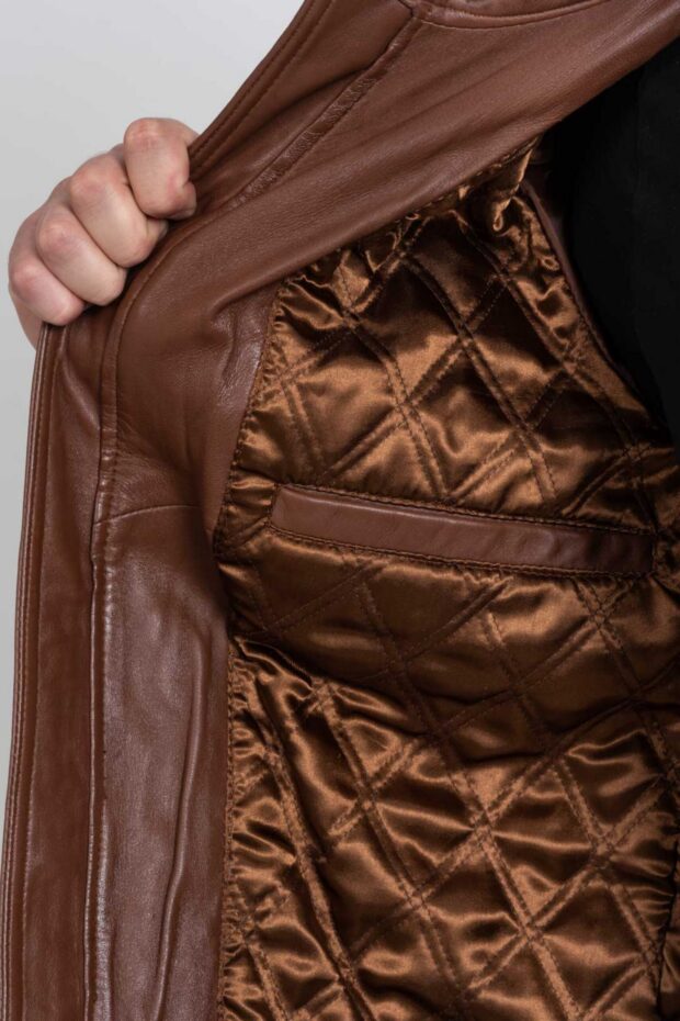 DELTA SHEEP COGNAC - AUTHENTIC MENS COGNAC LEATHER JACKET