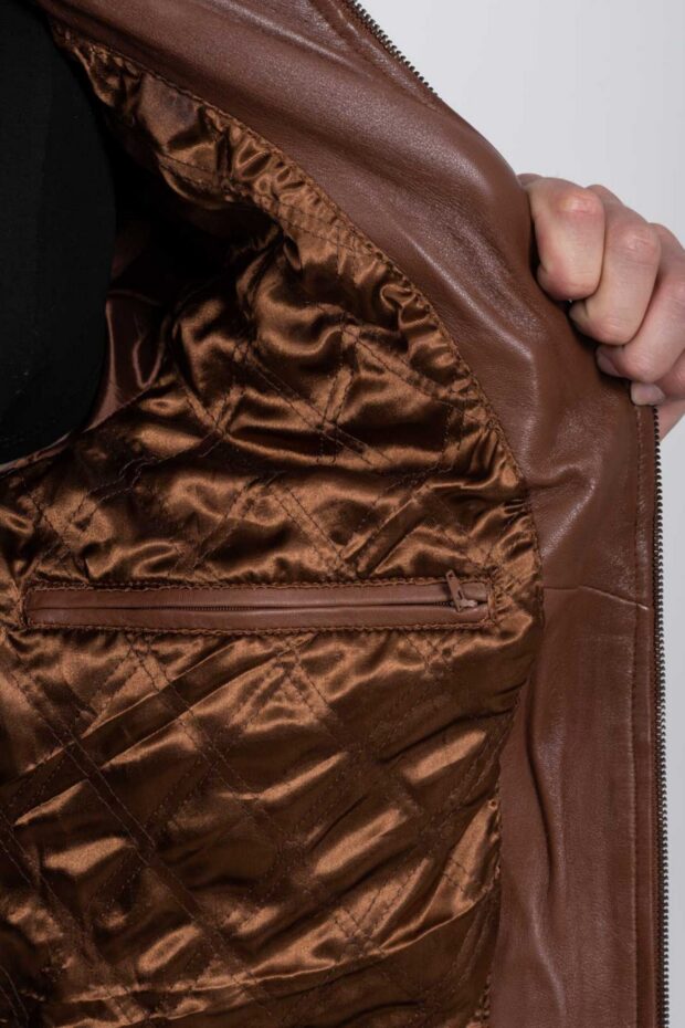 DELTA SHEEP COGNAC - AUTHENTIC MENS COGNAC LEATHER JACKET