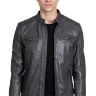 DELTA SHEEP GREY - AUTHENTIC MENS GREY LEATHER JACKET