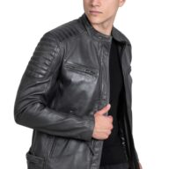 DELTA SHEEP GREY - AUTHENTIC MENS GREY LEATHER JACKET