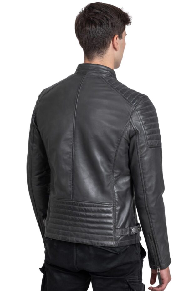 DELTA SHEEP GREY - AUTHENTIC MENS GREY LEATHER JACKET