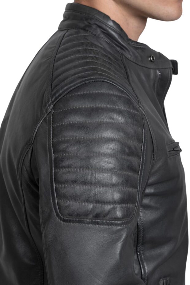 DELTA SHEEP GREY - AUTHENTIC MENS GREY LEATHER JACKET