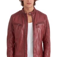 DELTA SHEEP RED - AUTHENTIC MENS RED LEATHER JACKET