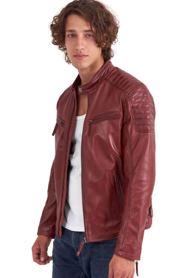 DELTA SHEEP RED - AUTHENTIC MENS RED LEATHER JACKET