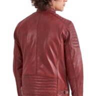 DELTA SHEEP RED - AUTHENTIC MENS RED LEATHER JACKET