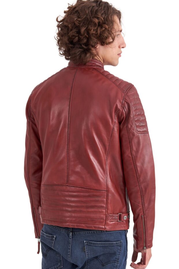 DELTA SHEEP RED - AUTHENTIC MENS RED LEATHER JACKET