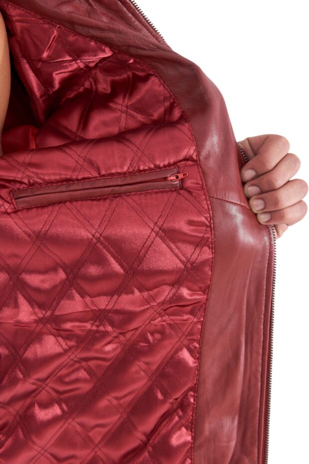 DELTA SHEEP RED - AUTHENTIC MENS RED LEATHER JACKET