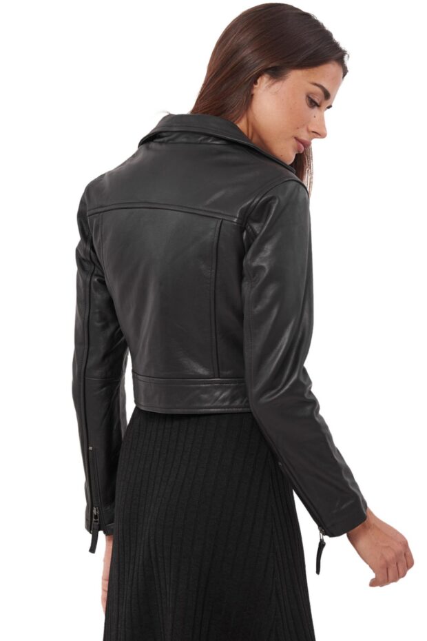 DIONA BUFFALO BLACK - AUTHENTIC WOMENS BLACK LEATHER JACKET