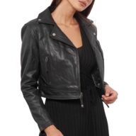 DIONA BUFFALO BLACK - AUTHENTIC WOMENS BLACK LEATHER JACKET