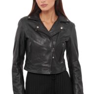 DIONA BUFFALO BLACK - AUTHENTIC WOMENS BLACK LEATHER JACKET