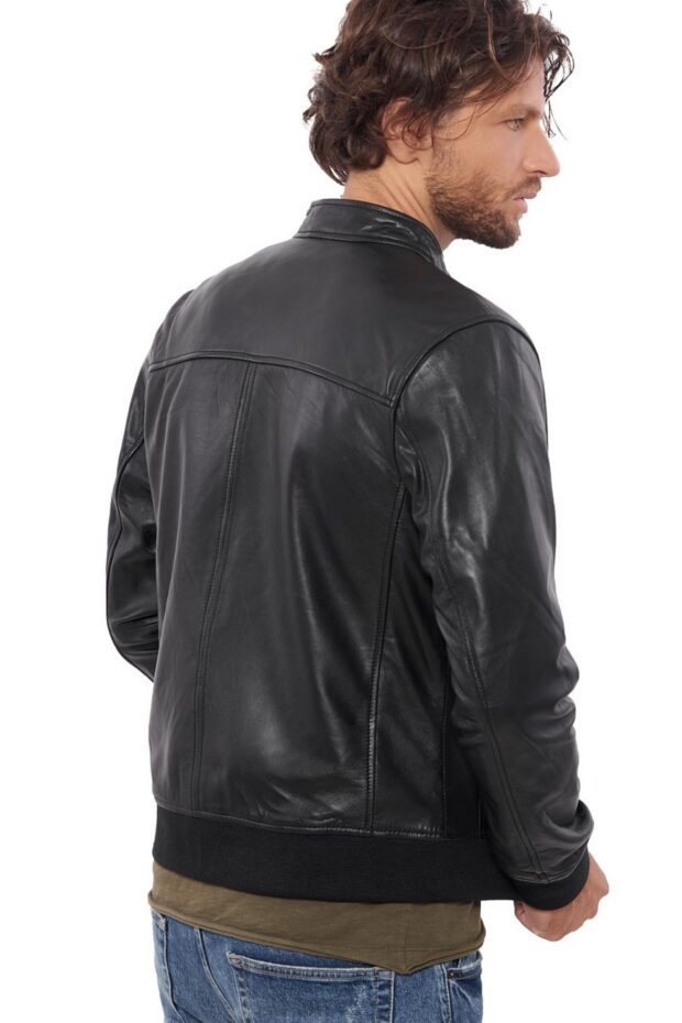 ECHO SHEEP BLACK - AUTHENTIC BLACK MENS LEATHER JACKET