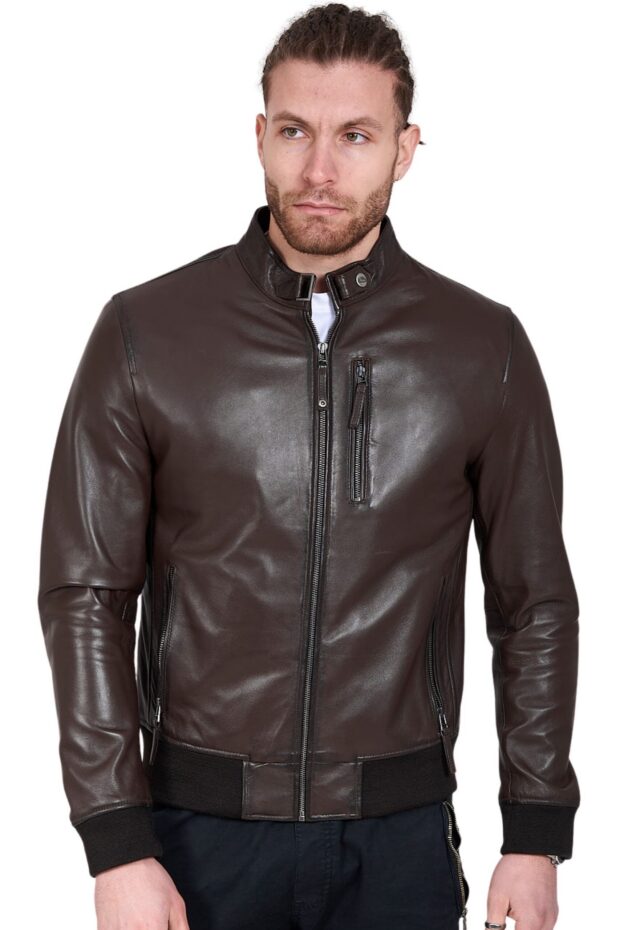 ECHO SHEEP BROWN - AUTHENTIC MENS BROWN LEATHER JACKET