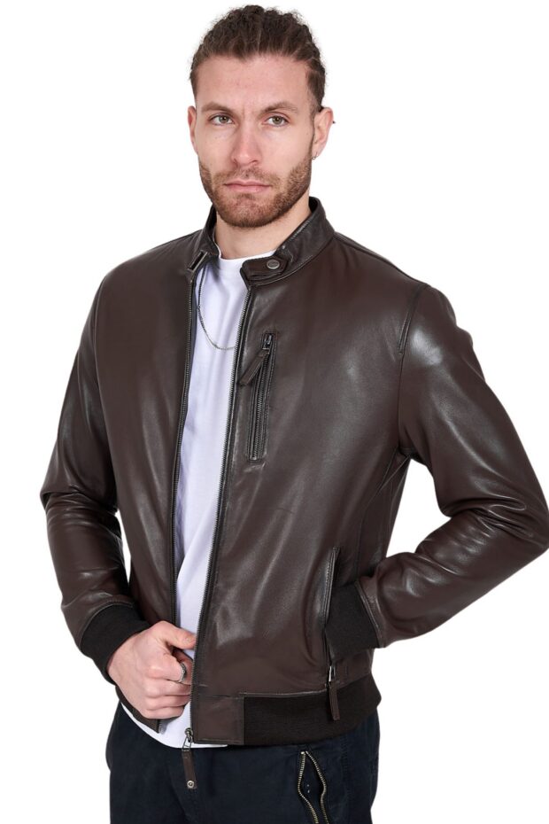 ECHO SHEEP BROWN - AUTHENTIC MENS BROWN LEATHER JACKET