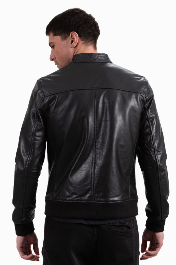 ECHO BUFFALO BLACK - AUTHENTIC MENS BLACK LEATHER JACKET