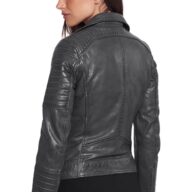 ELECTRA SHEEP GREY - AUTHENTIC WOMENS GREY LEATHER JACKET