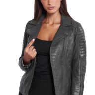 ELECTRA SHEEP GREY - AUTHENTIC WOMENS GREY LEATHER JACKET
