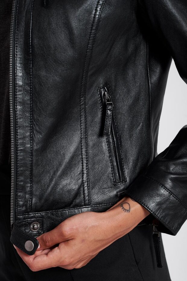 ERATO SHEEP BLACK - AUTHENTIC WOMENS BLACK LEATHER JACKET