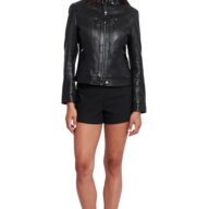 ERATO SHEEP BLACK - AUTHENTIC WOMENS BLACK LEATHER JACKET