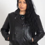 FINE  SHEEP BLACK - AUTHENTIC WOMENS BLACK LEATHER JACKET