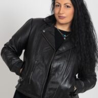 FINE  SHEEP BLACK - AUTHENTIC WOMENS BLACK LEATHER JACKET