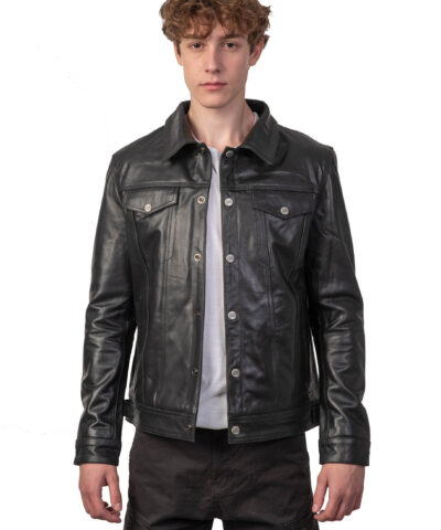 FOXTROT BUFFALO BLACK - AUTHENTIC MENS LEATHER JACKET