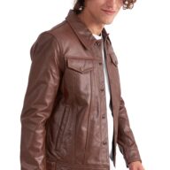 FOXTROT BUFFALO BLACK - AUTHENTIC MENS COGNAC LEATHER JACKET