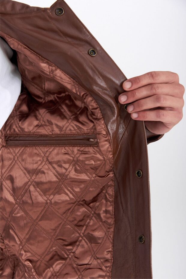 FOXTROT BUFFALO BLACK - AUTHENTIC MENS COGNAC LEATHER JACKET