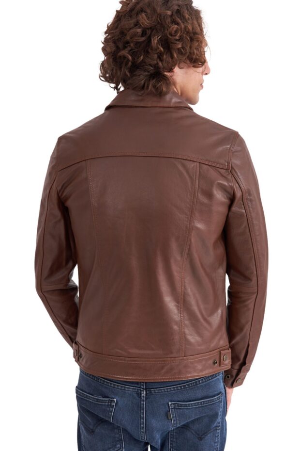 FOXTROT BUFFALO BLACK - AUTHENTIC MENS COGNAC LEATHER JACKET